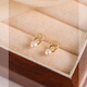 Auspicious Goddess S999 Sterling Silver Needle Double Ring Pearl Earrings 2025 New Niche Design Earrings Women's Autumn and Winter Earrings S999 Sterling Silver Needle Pearl Double Ring Earrings