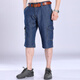 Jeep Spirit Jeep Denim Shorts Hombres Mid-Wists Mid-Pants Mid-Pants Mid-Pants Pantalones de cultivo informales Summer NUEVO Producto 753 Blue oscuro 34