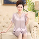 
Modal middle-aged mother ice silk thin summer middle-aged and elderly women silk. Silk short-sleeved pajamas and women's home clothes set 683 bean paste (cross sleeve trousers) 2XL [Suggested 120-135 Jin [Jin equals 0.5 kg]]