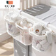 RSRDDY bedside hanging basket baby bedside diaper storage box bed rail storage bag crib hanging Manlong hanging basket - white