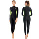 Yingfa new women's full body sun protection swimsuit long-sleeved jellyfish wetsuit black/grass green xl
