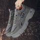 Huili Spring Herrenschuhe 2025 Neue lässige Herren-Kee-resistente Arbeitsschutznetz atmungsablöschbarer Arbeitskleidung trendy weicher Sohle dicker Sohle Brettschuhe 8888 Grau 40
