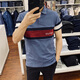 Tommy Hilfiger (Tommy Hilfiger) Sommer Herren hübscher lässiger Patchwork besticktes Perlengnade kurzärärmig Polo Offizielle authentische 1# Navy Blue Color Combination Version 9767 410 Regular S