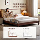 
Quanyou Home New Chinese Furniture Master Bedroom Bedside Backrest Soft Cover Bed 1.8x2m Double Large Bed High Box Storage Bed with High Box + Bedside Table*1+69 Mattress 1.8*2m