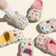 
Babycrayon new printed small pea children's bag-toe slippers for boys and girls summer anti-slip rainbow bean hole shoes sandals yellow bean 17 cm inner length [170] foot length about 16-16.5 wear