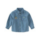 David Bella Ollet sells boys' denim shirts for autumn, baby cotton shirts, children's style jackets, denim blue, in stock, 80 cm (recommended height 73-80cm)