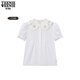 Teenie Weenie Kids 25 Summer Girls Baby Doll Collar Puff Sleeve Shirt Ivory 120cm