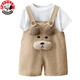 Snoopy (Snoopy) Trap de correa para niños y niñas Summer nuevo para niños Fashion Fashion Summer Fashion Set de dos piezas de dos piezas Fashion Lindo cachorro de manga corta Black T 80 cm