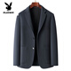 Playboy (PLAYBOY) high-end wool double-sided woolen suit men's middle-aged dad winter suit coat short woolen jacket blue gray XL 180