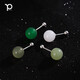 S999 sterling silver Hetian jade earrings screw new earrings for women to support ear piercing and anti-lost niche temperament earrings high-end 999 sterling silver jade earrings pair