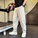 Kurashi Ichiki Summer Thin Quick-Drying Leisure Pants for Men 2025 New Fashion Brand Stylish Loose Simple Versatile Nine-Matching Pants Grey L