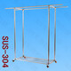 Double rod clothes rack thickened 304 stainless steel quilt floor-standing balcony household clothes rack can be customized 304 stainless steel high and low style telescopic 200 length*1421