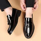 
Belle leather shoes men's new soft sole footwear men's leather shoes one foot to wear patent leather beans shoes business men's small leather shoes black 9926 42 size larger