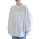 
October mother pregnant shirt spring and autumn new fashion embroidered loose age-reducing lantern sleeve doll shirt maternity top bleached (small stand-up collar long-sleeved shirt)