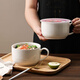 Chaosihui daily creative instant noodle bowl ceramic bowl with lid sealed fresh-keeping bowl microwave large instant noodles white instant noodle bowl with lid (1000ml)