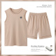 Yiduo pajamas pure cotton men's summer thin sleeveless simple five-point pants loose men's outer wear home clothing suit 13658 XL [Suggested 120-140Jin [Jin equals 0.5 kg]]
