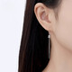 QIANSHU pt950 platinum tassel snake bone earrings fashionable platinum small waist ear hook versatile earrings one pair 3.1-3.3 grams