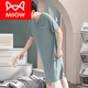 Catman (MiiOW) men's one-piece pajamas men's summer ice silk nightgown modal yukata long nightgown adult bathrobe sexy 844 black L [Suggest 100 140Jin [Jin equals 0.5 kg]]