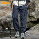Jeep (Jeep) Pantalones casuales de seda de hielo para pantalones de verano de verano para hombres Pantalones deportivos transpirables para esconderse Blue XL