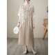
Manlan Meng new Chinese cheongsam mother cotton and hemp ramie dress young brand 2025 new loose and versatile Khaki 9197 L