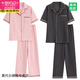Pyjamas de pantalons à manches courts à manche à manches courts purs purs Pure en été peut porter des vêtements de coton de grande taille