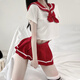 水手服校园JK制服诱惑性感免脱睡衣服激情午夜魅力套装cr 黑色JK制服+9756_镂空连体网衣裙 均码_80-125