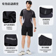 维多利亚旅行者运动套装男跑步速干篮球服健身服夏短袖短裤羽毛球服黑灰3XL