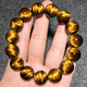 
bhiodha Fat Donglai Quality One Things One Picture 7A Yellow Tiger Eye Men and Women Tiger Year Bracelet Lightning Wave Pattern Hawk Eye Stone Tiger Eye Stone 12799 12mm