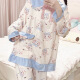 
Opeodly striped hellokitty pajamas for women in spring and autumn new long-sleeved Japanese cartoon cute girl's home clothes can be worn outside 9207-Pink striped Katie [Set] S [Suggested weight 80-95]