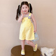 Tong Zhenai Children's Clothing Girls Courte courte Summer 2025 Nouveaux petits filles Sangle de t-shirt pour enfants Short Two-Piece Picture Color 120 (adapté à la hauteur 110-120cm)