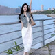 FHHUABD French long skirt seaside vacation white suspender dress texture 2025 women's summer new suit temperament suspender dress 694# [high-quality version] L [Suggested 105-120Jin [Jin equals 0.5 kg]]