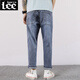 Lee DPRRE Summer Fatty Big Size Jeans Jeans Thin Elastic and Fat Plass Loak Fashion Brand Маленькие ноги гаремы Мужчины 9903 светло-голубой девять очков, высокий человек, не подходящий 32