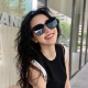 [Hot sunglasses] Large frame sunglasses outdoor men and women sun protection sun protection bike driving trend stars same style sunglasses [a pair of clothes]
