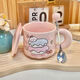 Cute Fufu Birthday Cake Mug Ceramic Cup with Covered Spoon as a Beautiful and Meaningful Birthday Gift for Girls Gift Box Cheese Cup + Cover + Spoon 1 Piece 350ml