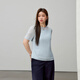 SHOW FIBRE [T-shirt lysel polyvalent plissé de conception de conception] grande taille Fat MM2025 NOUVEAU SUMBRE SUMBRE 1396 Bleu clair 5xl