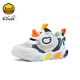 B.Duck little yellow duck children's shoes boys' sneakers 2025 summer new style children's lighting shoes luminous baby shoes mesh 831 white and blue (summer single-net breathable model) size 28 suitable for foot length 17.1-17.6cm