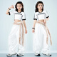 G.DUCKKIDS小黄鸭女童爵士舞服装儿童露脐街舞潮服女孩hiphop嘻哈舞蹈套装 A659黑色短袖上衣 130 尺码7~8岁【120-130cm】