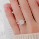 Pt950 platinum moissanite diamond ring women's new square bag one carat diamond ring platinum ring wedding proposal light luxury bouquet main stone 1 carat default opening mouth can be adjusted in size