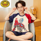 G.DUCKKIDS儿童睡衣男孩塞罗短袖2025新款夏季纯棉小宝宝男童家居服中大童薄 N679闪耀特利加【最新款】 95 大童M码【高160Ch