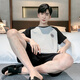 Modallo men's pajamas men's summer short-sleeved pure cotton men's summer thin 2025 new men's large-size home clothing hde-9928 L