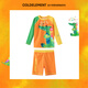 Cold element children's swimsuit sun protection split long-sleeved swimming trunks suit for teenagers and boys 2025 new style crocodile top + shorts 4XS (120) 35-45Jin Jin equals 0.5 kg