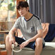 Pajamas men's summer pure cotton short sleeve thin large size youth cotton men's home clothing suit summer a679 cotton L recommended 110-130Jin [Jin equals 0.5 kg]