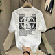NJSKAKW Hong Kong Style Kurzärärmelte reines Baumwoll-Top für Männer und Frauen Sommer Lose American T-Shirt New Modemarke Paar halbärmelte T-Shirt V761 White (Compass) suggeriert 90-100jin [Jin gleich 0,5 kg]