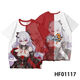 Xibaibeng 3T-shirt, summer short-sleeved, co-branded 3D printed trendy tops for primary and secondary school students and teenagers, Rosalia TXU4885 2XL, suitable for weight 125-140Jin [Jin equals 0.5 kg]