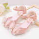 
Ruiyang children's princess shoes high heels girls primary school students Latin dance performance shoes new summer girls sandals fashion A9928 silver 31 inner length 19.5 cm