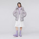 Bosideng milk tea series heart-shaped quilted 90 velvet fox fur collar mid-length large pocket loose warm jacket thick suit water blue 5012 M 165