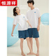
Hengyuanxiang couple pure cotton pajamas men cool summer shorts shorts breathable thin style outdoor wear home clothing suit for women men 16751 M