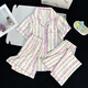 Catman (Miiow) pijamas de tres piezas para mujeres en verano 2025 Nuevo estilo de celebridades de Internet Spring y Autumn Cloud Cloud Algodón de manga corta Pantalones de manga corta Ropa para el hogar 9922# Set de tres piezas de algodón en la nube M [70-95] Jin [Jin equivale a 0.5 kg]