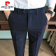 
Pierre cardin spring and summer slim-fitting small feet trousers black business casual nine-point trousers K686 navy nine-point trousers 33 Suggested 140-152 Jin [Jin equals 0.5 kg]