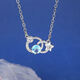 Clcey New Douze Signes du zodiaque Collier exclusif pour la petite amie Tempérament Diamond-Set Hollow Moonstone Pendant clavicule Chain Gift Q50-Libra K-1484
